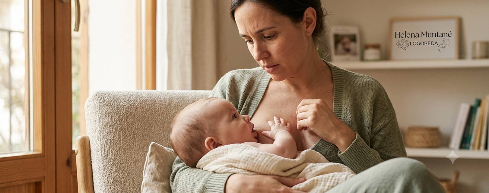 una mujer dando lactancia a un bebe